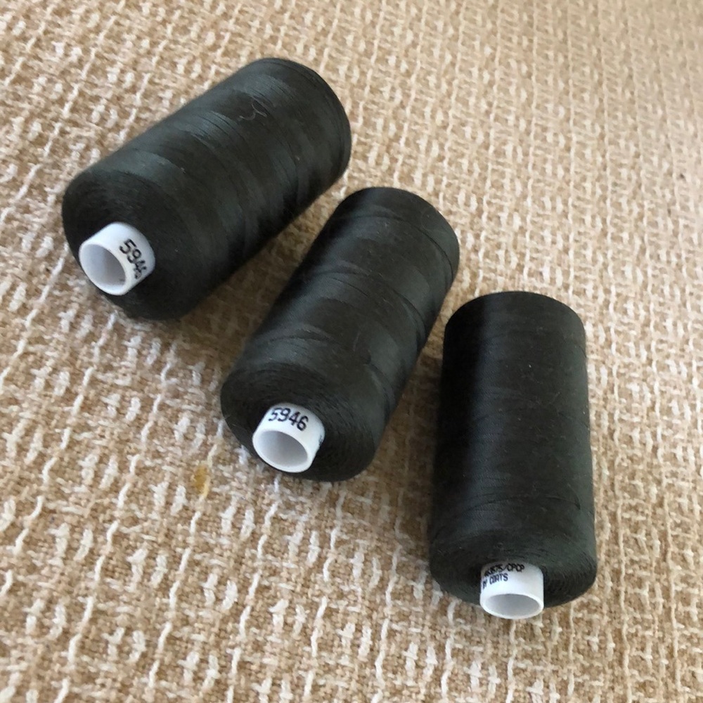 3. new spools charcoal grey thread